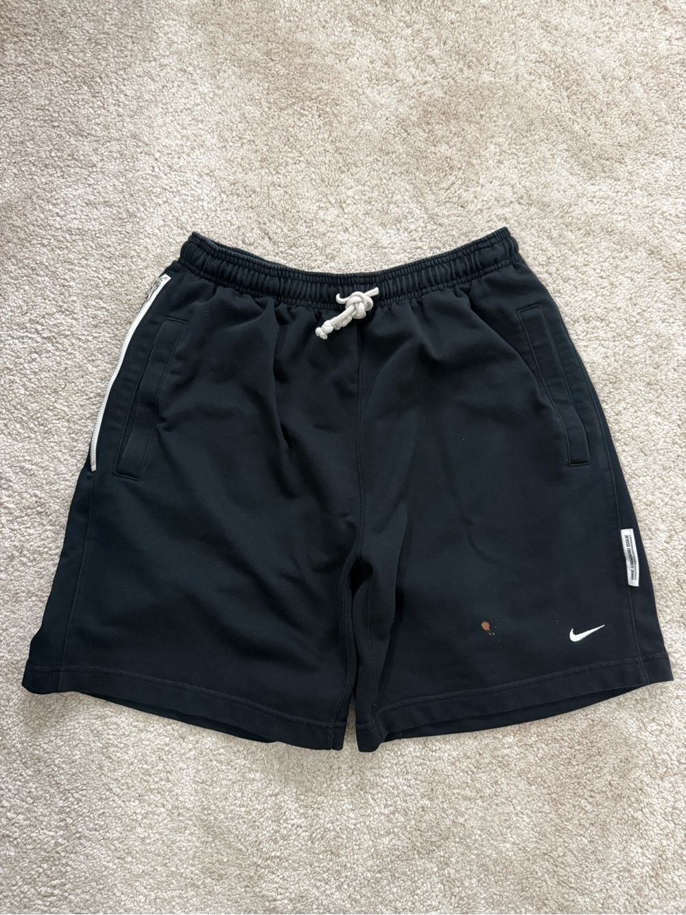 Nike Black Men's Athletic Shorts with White Drawstring